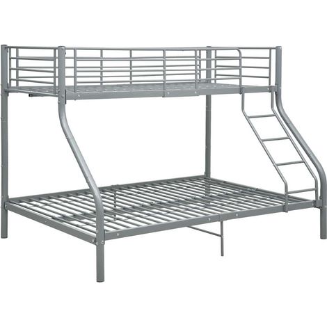 Maison Exclusive - Etagenbettgestell Grau Metall 140x200 cm/90x20 (1/5)
