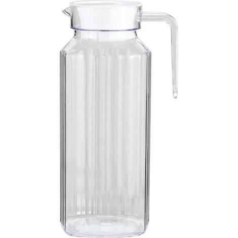 Carafe à jus en acrylique 1,5 L – – Résistante à l’eau chaude et froide, avec bec verseur anti-goutte et poignée ergonomique (1/5)
