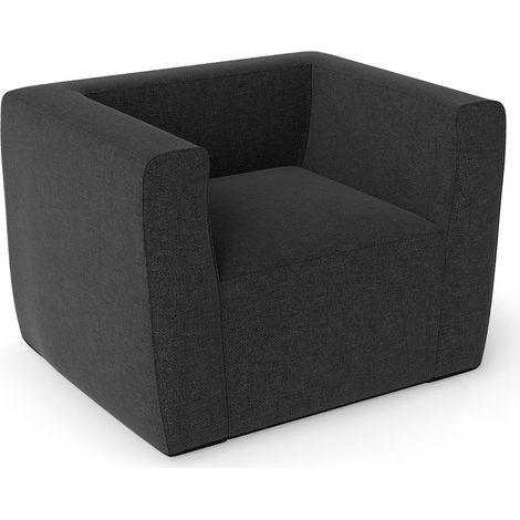 Canapé gonflable 104 x 81 x 67 cm assise spacieuse et accoudoirs larges style contemporain en PVC gris