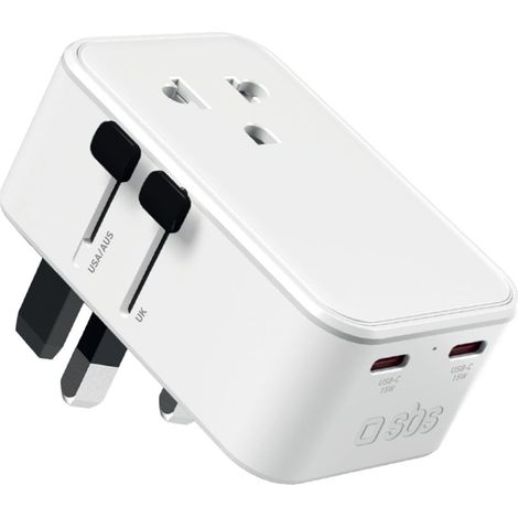Adattatore da viaggio sbs universal travel adapter 15W sottile