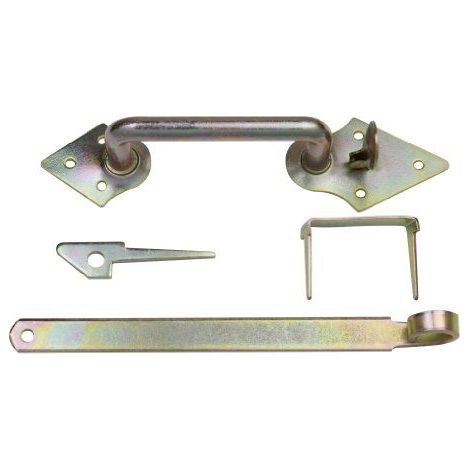 Alberts 310387 Poignee, portails de cloture tressee et portails en bois legers, a visser ou a enfoncer, galvanisee a chaud, longueur 260 mm