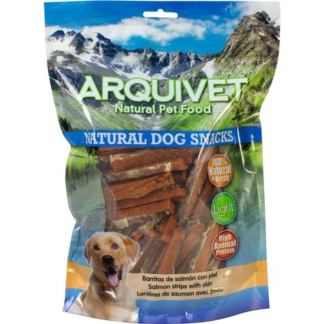 ARQUIVET Straccetti di salmone con pelle - 1 Kg - Snack 100% naturali per cani - prelibatezze per cani - Prodotto leggero - Molto ricco di sostanze nutritive (1/5)