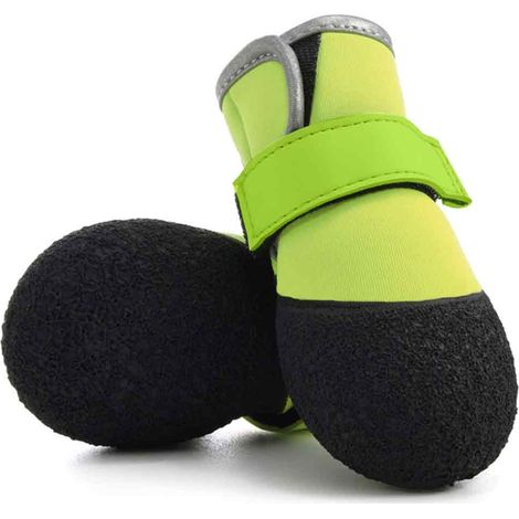 4 chaussures pour chien, semelles en caoutchouc robustes, adaptées neige et surfaces chaudes, taille unique (1/5)