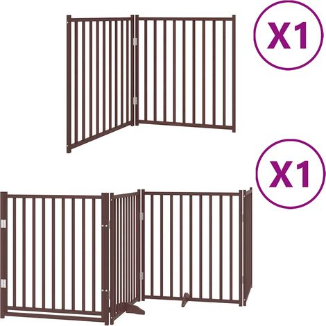 Maison Exclusive - Cancello Cani Porta Pieghevole Marrone 6 Pannelli 480cm Pioppo