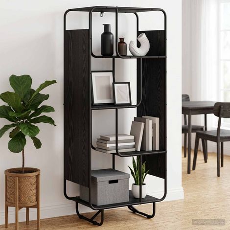 vidaXL Buffet haut Chêne noir 60 x 37,5 x 144 cm Bois d'ingénierie (1/5)