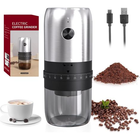 Moulin à café électrique pour grains de café, épices et noix, idéal pour la cuisine, la maison, le bureau et les voyages.-AquaForge (1/5)