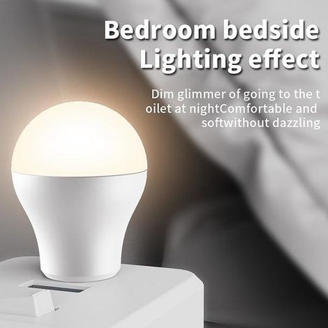 Veilleuse USB - LED Chaude 5 V 1 W - Veilleuse Portable pour Chambre Salle de Bain Bureau - 25 x 45 mm - 1 Pièce (1/5)