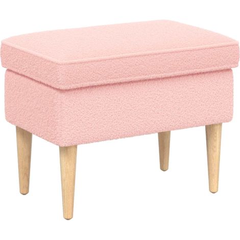 Hocker Rosa 55 x 35 x 41 cm Bouclé vidaXL