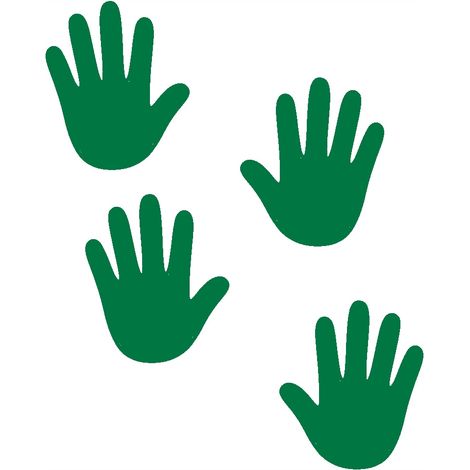 Pegatinas para manos, 4 unidades, sendero sensorial, verde mate