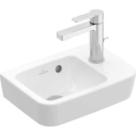 Villeroy & Boch O.novo - Handwaschbecken Compact 36x25 cm, mit Überlauf, 1 Hahnloch rechts, Alpinweiß 43433601 (1/7)