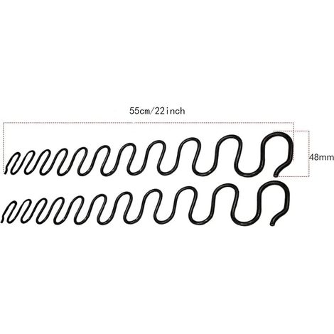 Lot de 2 Ressorts de Canapé 55cm + 4 Clips S - Acier Carbone - Diamètre 4mm (1/5)