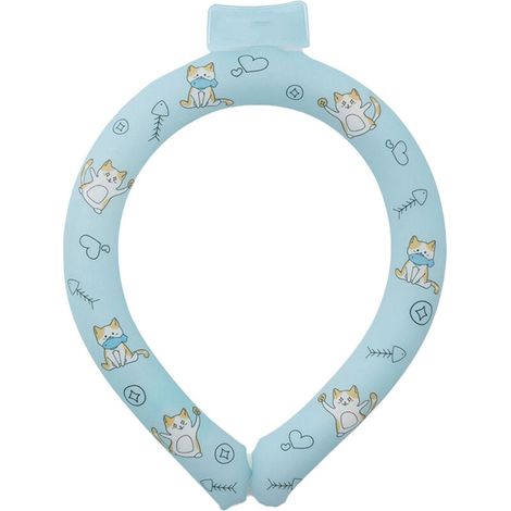 Collier Rafraîchissant Réutilisable Tube de Refroidissement pour Cou, Idéal Travailleurs en Plein Air et Sports par Temps Chaud Bleu