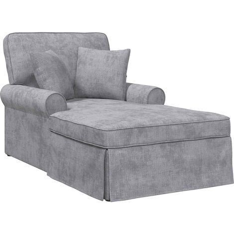 Chaise Lounge with Skirt Light Grey 157 x 91 x 91 cm ARES vidaXL