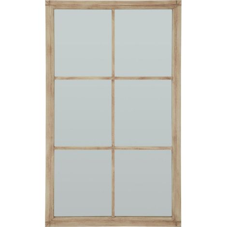 Large Window Mirror - Washed Wood - L4 x W90 x H150 cm - Brown