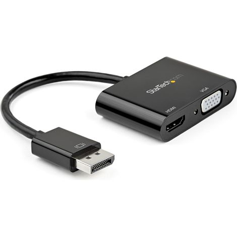 Adattatore Display Port con HDMI/VGA Startech DP2VGAHD20 4K Ultra HD Nero (1/4)