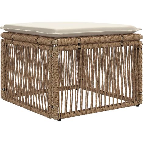 Reposapiés Beige ratán sintético