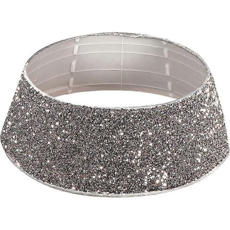 Collier d'Arbre de Noël 30 Pouces à Paillettes, Base de Sapin Cercle Jupe Couverture Décor Fêtes Hiver Nouvel An (1/4)