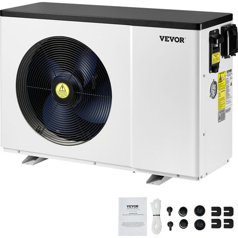 VEVOR Pompa di Calore Elettrica per Piscina, Capacita 1,48-7,11 kW, Riscaldatori Frequenza Variabile a Risparmio Energetico Piscine Fuori Terra 15-30 m³, Riscaldamento Scaldabagno AC 220-240 V 50 Hz