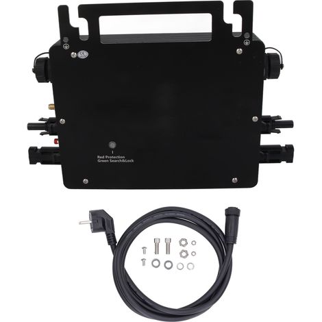 Micro-onduleur Solaire 400W 1 Phase, Convertisseur DC/AC 230V Prise UE, Injection Réseau, Contrôle Wi-Fi, Suivi MPPT, Étanche IP67, Idéal Panneaux Photovoltaïques, Monophasé. (1/5)