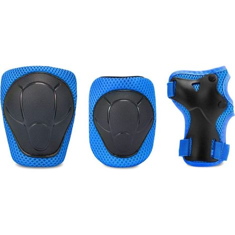 Set di protezioni interne a connessione diretta per bambini, dispositivi di protezione, ginocchiere per bambini (nero + blu) (1/4)