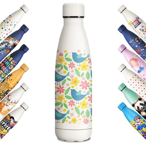 Gourde Isotherme Enfant, Gourde Inox 500ml, Impression 3D Gourde Isotherme, Sans BPA, Gourde Reutilisable, Bouteille Isotherme pour Enfant, Adultes, Sport, Bureau (1/5)