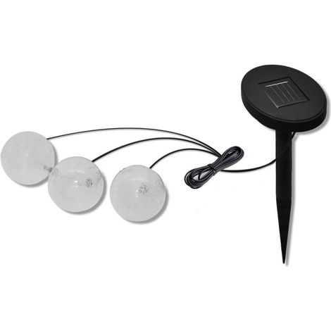 Boule solaire LED flottant 3 pièces diamètre 9,5 cm luminaire décoration (1/5)