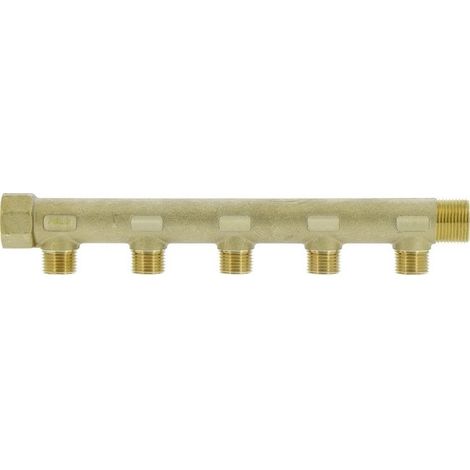 Collecteur de distribution laiton 3/4" 5 sorties 1/2" à portée plate certifié ACS chauffage et sanitaire - THERMADOR COLC205P