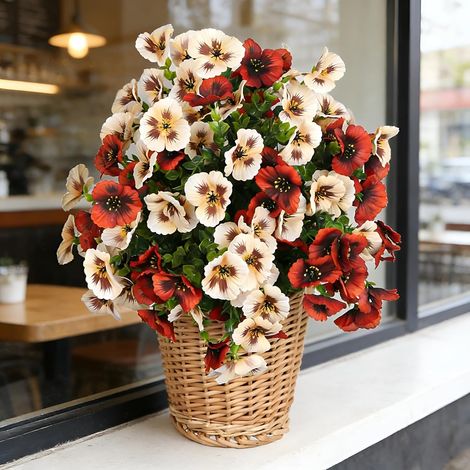 Lot De 8 Fleurs Artificielles en Soie Et en Plastique (2 Couleurs) (1/5)