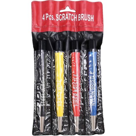 Ensemble de 4 stylos pinceaux à gratter pour le pré-ponçage de la fibre de verre, de l'acier, du laiton et du nylon. Multifonctionnel pour éliminer la corrosion et la rouille des bijoux. (1/5)