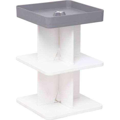 Tavolino Moderno 40x40x60,5 cm in Polipropilene Rigido Grigio (1/3)