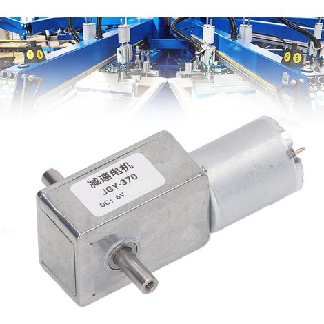 JGY-370 Doppelwellen-Gleichstromgetriebemotor, 25 kg.cm, 12 mm, Doppelwellen-Selbsthemmendes reversibles Schneckengetriebe, 6V Niedrigdrehzahl-Gleichstromgetriebemotor mit Montagehalterung, 10 U/min. (1/5)