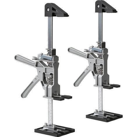 Randaco Set da 2 sollevatori per mobili rinforzati con scala, regolazione fine 0-23 cm, per mobili e pannelli, portata 150 kg (1/5)