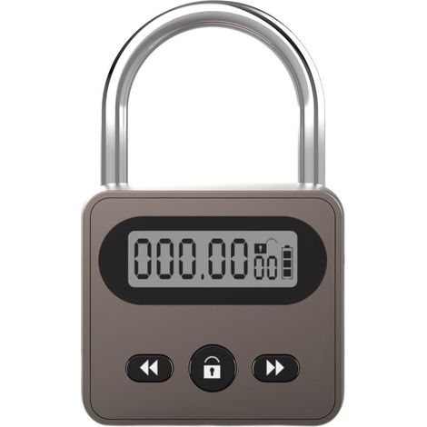Lucchetto a tempo in acciaio inox - Lucchetto multifunzionale con display illuminato - Previene la dipendenza e le cattive abitudini - Temporizzazione fino a 999 ore - Bronzo (1/5)