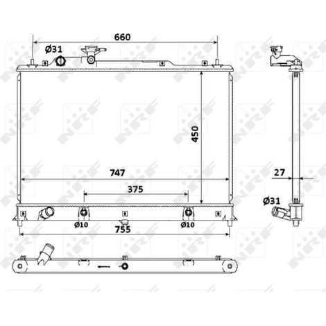 Radiateur, refroidissement du moteur NRF 53904 MAZDA L33L15200 L37J15200