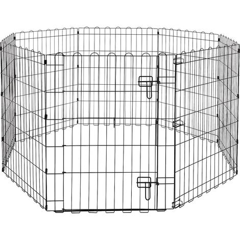 Trade Shop - METALL-KLAPPZAUN FÜR HUNDE ZUM AUSÜBEN 152,4 X 152,4 X 76,2 CM - (1/5)