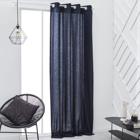 Rideau a oeillets TODAY - 140x240cm - 100% Coton - Navy (1/3)