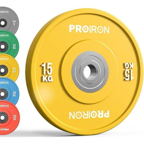 PROIRON Olympic Bumper Plates Hartgummi 50mm 5-25kg IWF Standard (1/5)