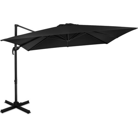 Vonroc – Parasol déporté 300x300cm – Toile polyester UPF 50+ – Rotation 360° et inclinaison – Cadre aluminium inoxydable
