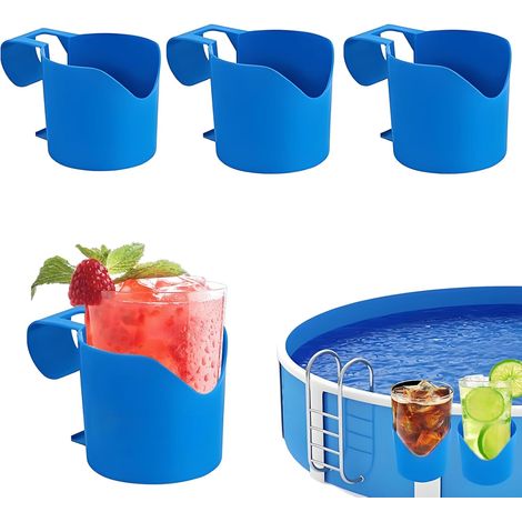Porte-gobelet pour piscine, porte-gobelet gonflable, porte-gobelet flottant, accessoire de piscine multifonctionnel, compatible avec la plupart des piscines (bleu) (1/5)