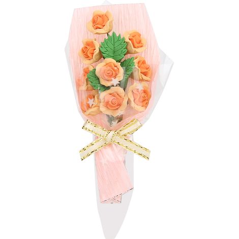 Mini bouquet de roses bleues et jaunes pour scène fleurie de maison de poupée miniature 1:12, accessoires de décoration florale (1/5)