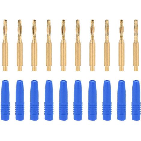 10 fiches bananes plaquées or, fiches de 2 mm, fiches métalliques isolées avec boîtier pour appareils de test