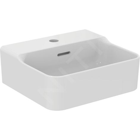 Ideal Standard Conca Ceram - Lave-main 400x350 mm, avec trop-plein, trou pour robinet, blanc T369501 (1/4)