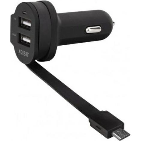 Caricabatterie da auto Xqisit Dual USB 6A, nero (1/2)