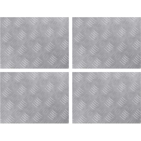 Treppe Tritt Rechtwinklig 4 pcs Silber 40 x 30 cm Aluminium