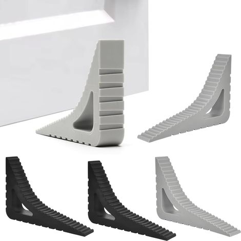 4 Pièces Cale Porte Caoutchouc, Triangulaire Arrêts de Porte pour Sol, Matériau Tpr Bloc Portes Securite Caoutchouc, pour Cuisines, Salles de Bains, Hôtels, Bureaux (1/5)