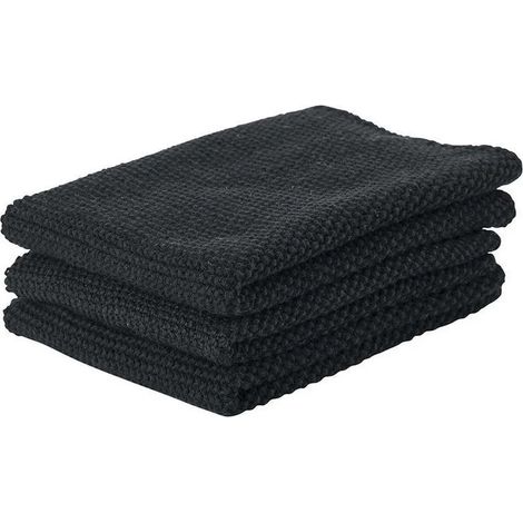 Zone Denmark 381089, Noir, 27 x 27 cm, Uni, Coton, Lot de 3 (1/3)