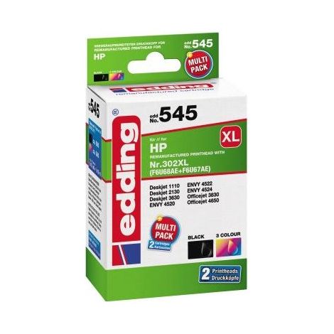 EDDING Tintenpatrone EDD-545, für HP HP 302XL/302XL (F6U68AE/F6U67AE), Multipack 2 (1/2)