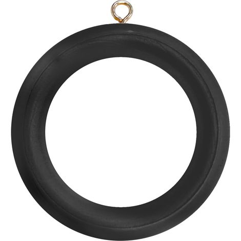 (10 pièces) Anneaux de tringle à rideaux en bois avec œillet de vis, diamètre intérieur 45 mm, diamètre extérieur 70 mm, noir – Lot de 10 pièces (1/5)