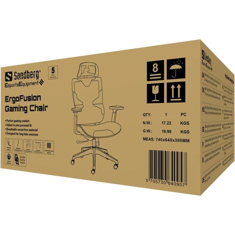 Sandberg ErgoFusion Gamingstuhl Schwarz