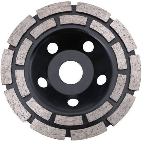 AGE Disque diamanté pour ponçage du béton, 125 x 22,2 mm, double rangée, meule diamantée universelle pour ponçage du béton, de la pierre, du granit, de la chape, de la maçonnerie, usage universel (1/4)